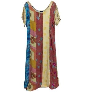 Sacred Threads Dress Womens M/L Maxi 90s Y2K Cottagecore Vintage Boho Hippie Art